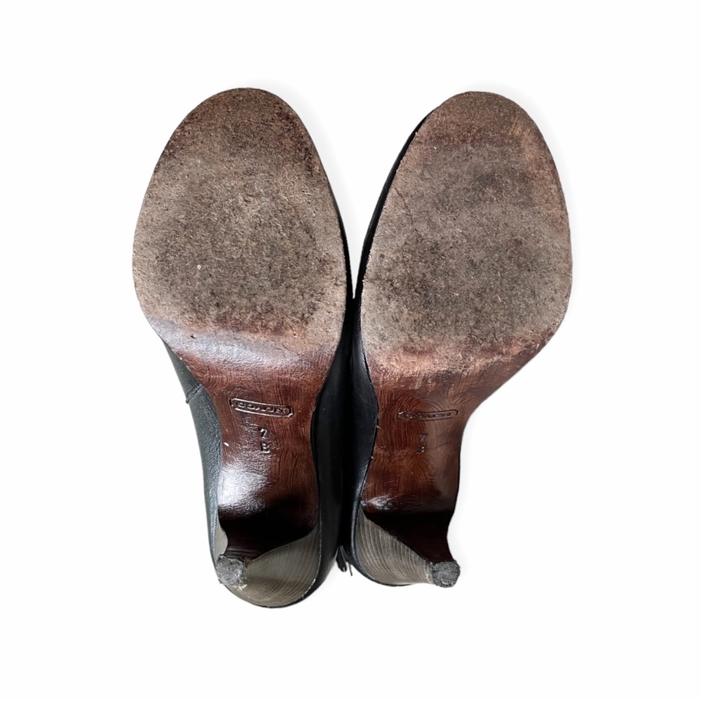 Coach Womens Legra Ankle Boots Booties Black Stacked Heel Tasseled, sz 7B - Picture 12 of 16